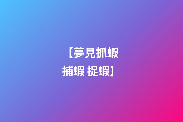 【夢見抓蝦 捕蝦 捉蝦】